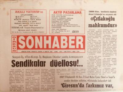 Giresun Son Haber Gazetesi 9 Aralık 1994 - Sendikalar Düellosu GZ38696 - 1