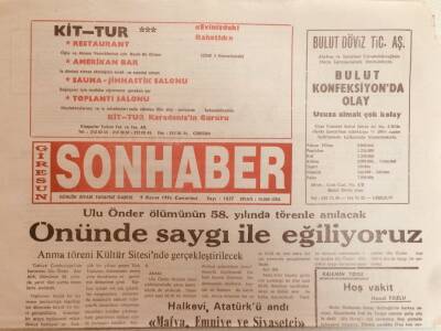 Giresun Son Haber Gazetesi 9 Kasım 1996 - Sivasta Nefesler Tutuldu GZ38708 - 1