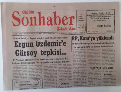Giresun Son Haber Gazetesi 9 Şubat 1994 - Giresunspor İlk Hazırlık Maçı Bugün Bulancak Sporla GZ18184 - 1