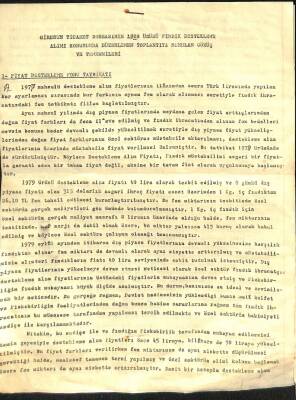 Giresun Ticaret Borsasının 1980 - Fındık Destekleme Alımı Konusunda Düzenlenen Toplantıya Sunulan Görüş Ve Temenniler EFM(N)12091 - 1