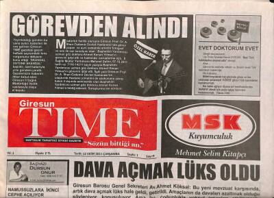 Giresun Time Gazetesi 12 Ekim 2011 - Dava Açmak Lüks Oldu GZ79698 - 1