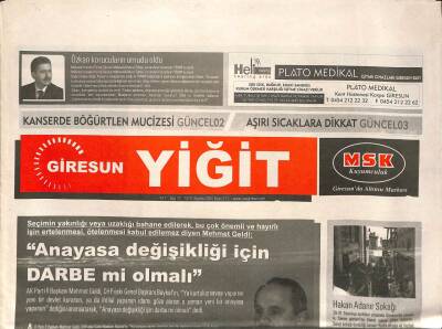 Giresun Yiğit Gazetesi 10-17 Ağustos 2010 - Kanserde Böğürtlen Mucizesi - Yüksek Fiyatla Satılan Çaylara Uyarı GZ96315 - 1
