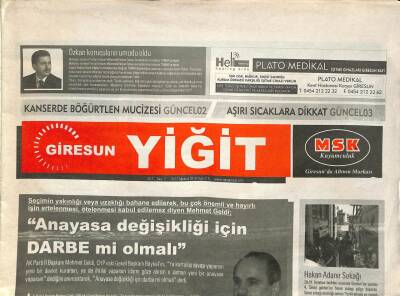 Giresun Yiğit Gazetesi 10-17 Ağustos 2010 - Kanserde Böğürtlen Mucizesi - Yüksek Fiyatla Satılan Çaylara Uyarı GZ96414 - 1