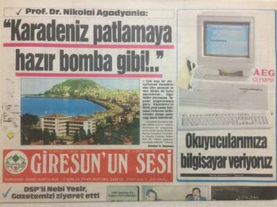 Giresunun Sesi Gazetesi 15 Eylül- 1 Ekim 1990 - Karadeniz Patlamaya Hazır Bomba Gibi GZ32060 - 1
