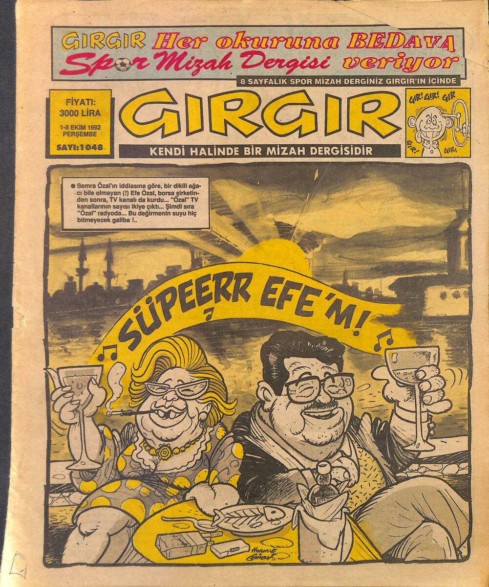 Gırgır Mizah Dergisi 1 - 8 Ekim 1992 Sayı : 1048 NDR97754 - 1