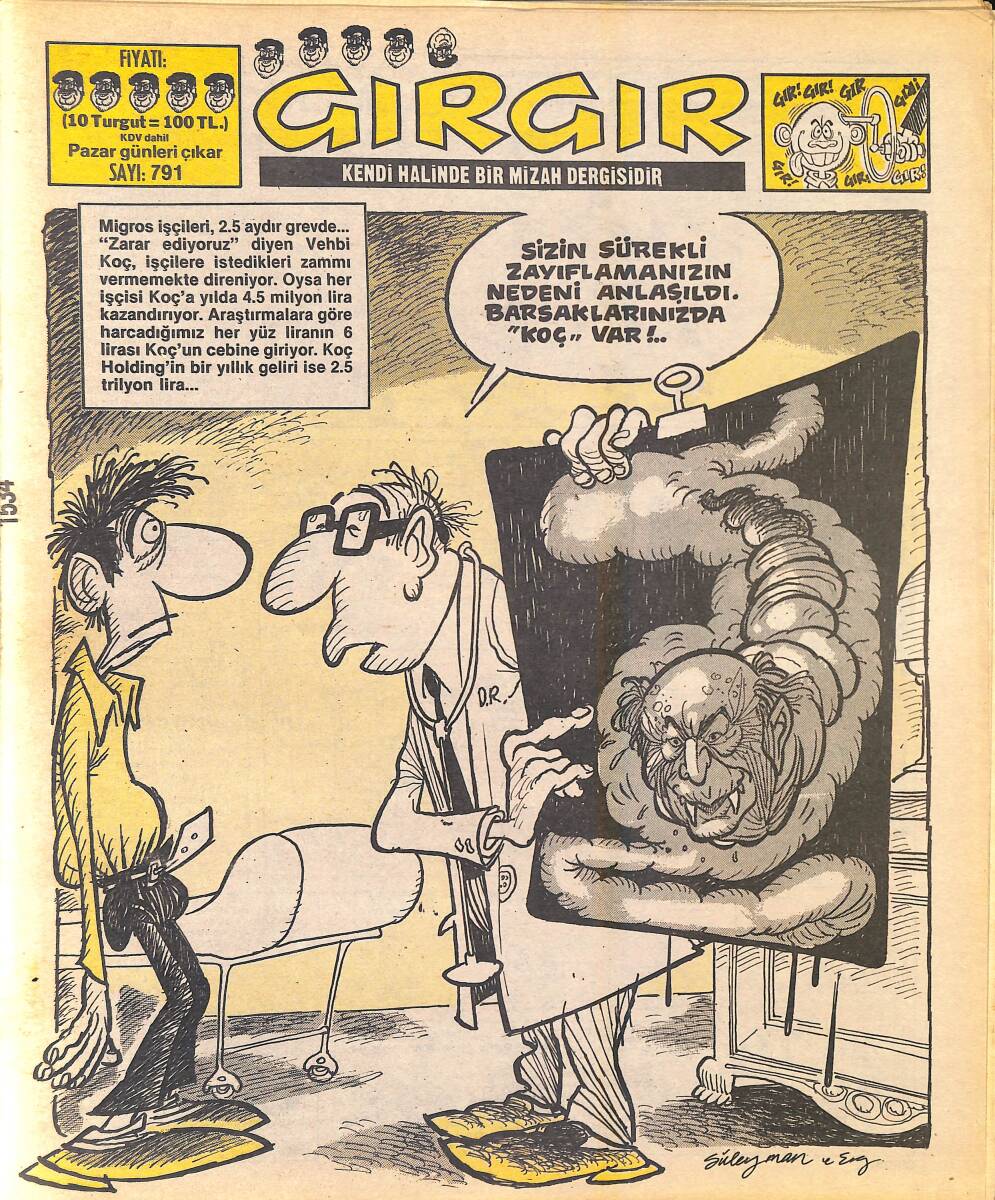 Gırgır Mizah Dergisi 1 Kasım 1987 Sayı : 791 NDR97015 - 1