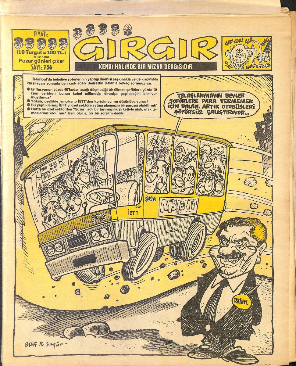 Gırgır Mizah Dergisi 1 Mart 1987 Sayı : 756 NDR96992 - 1