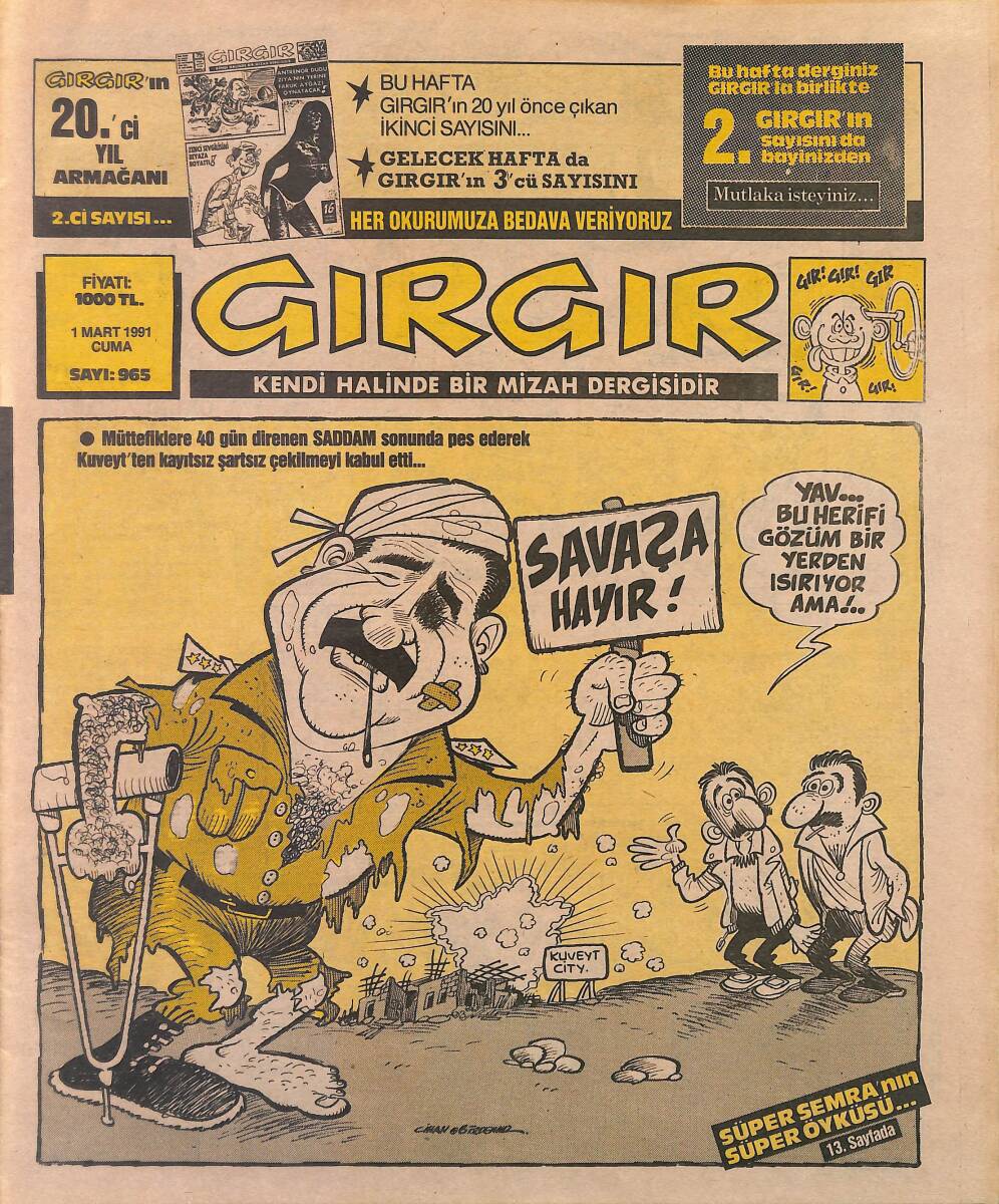 Gırgır Mizah Dergisi 1 Mart 1991 Sayı: 965 NDR97929 - 1