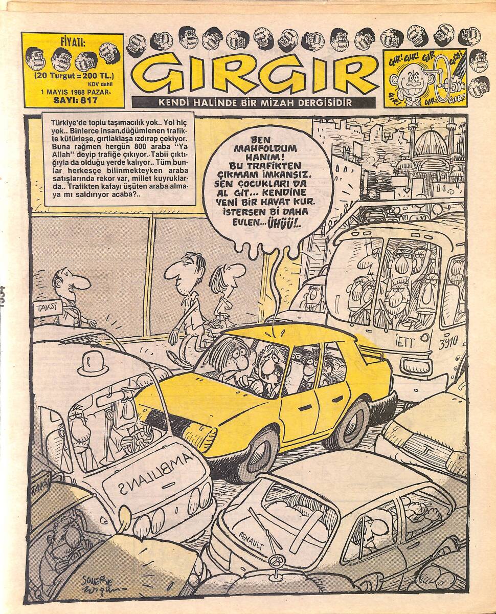 Gırgır Mizah Dergisi 1 Mayıs 1988 Sayı : 817 NDR96932 - 1