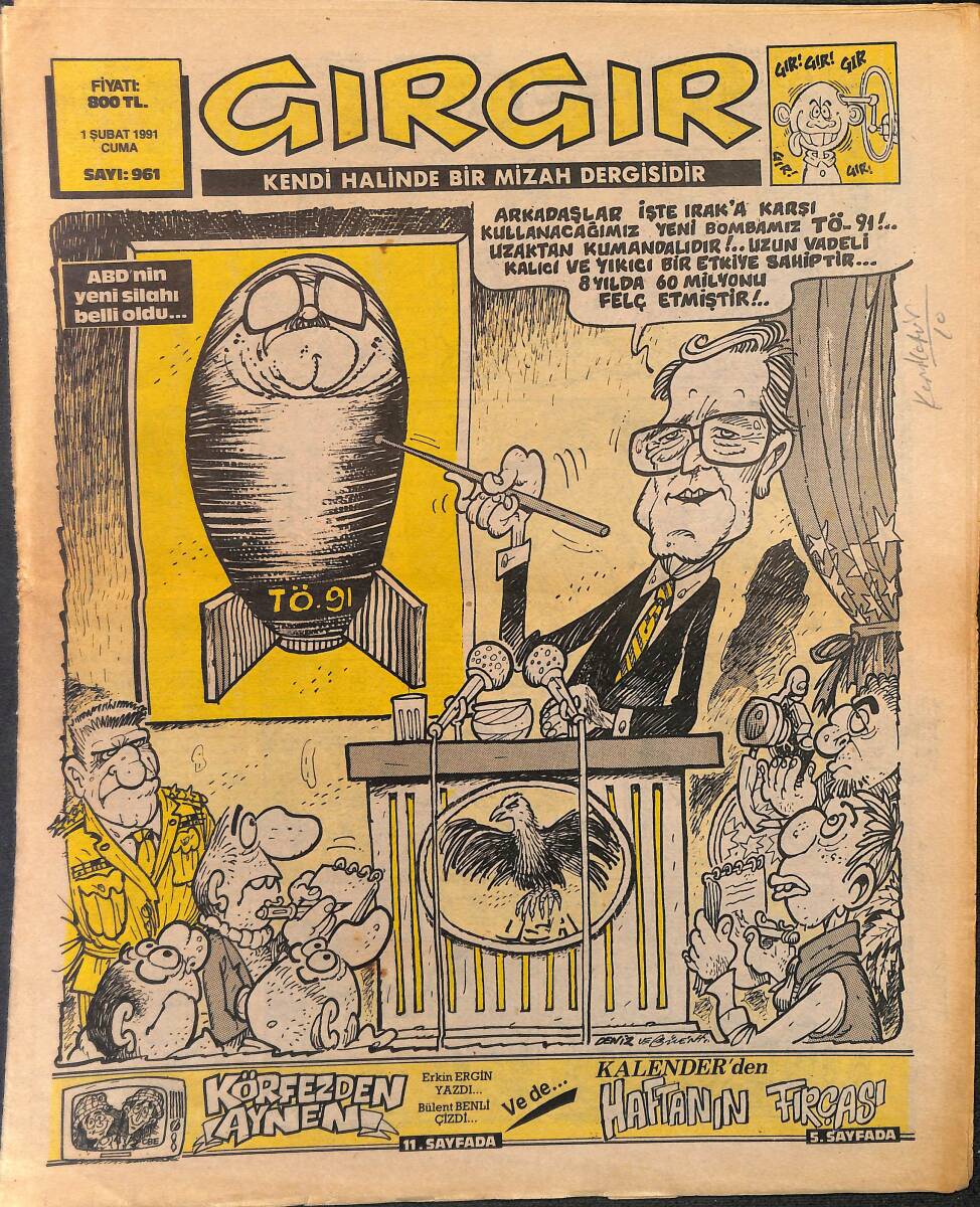 Gırgır Mizah Dergisi 1 Şubat 1991 Sayı: 961 NDR97827 - 1