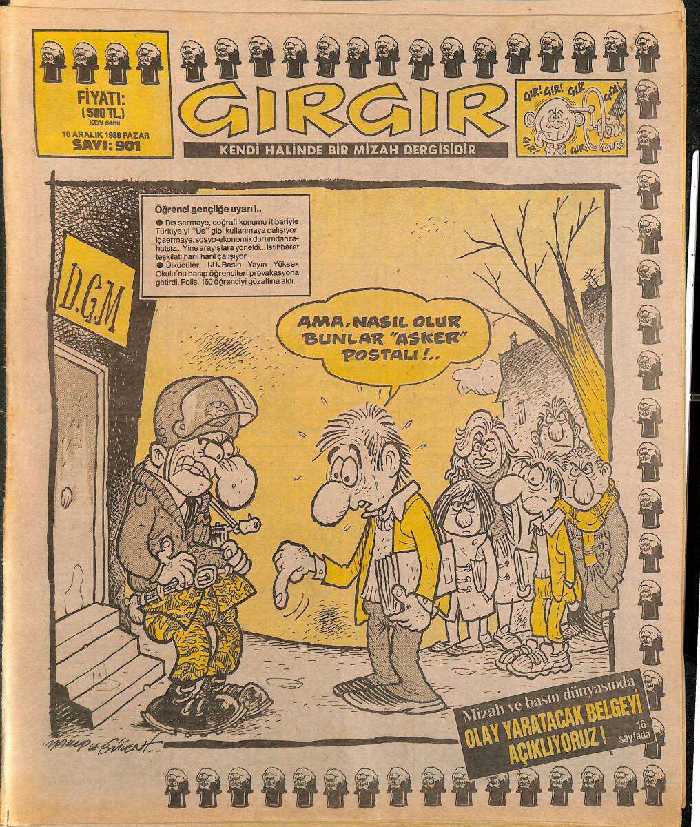 Gırgır Mizah Dergisi 10 Aralık 1989 Sayı : 901 NDR96356 - 1