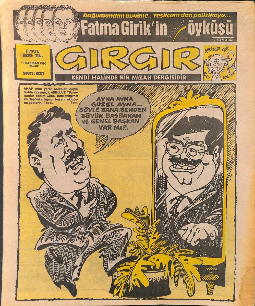 Gırgır Mizah Dergisi 10 Haziran 1990 Sayı: 927 NDR97855 - 1
