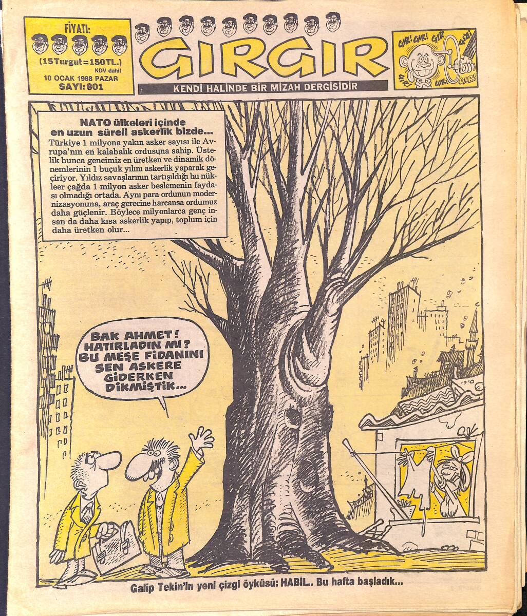 Gırgır Mizah Dergisi 10 Ocak 1988 Sayı : 801 NDR96948 - 1