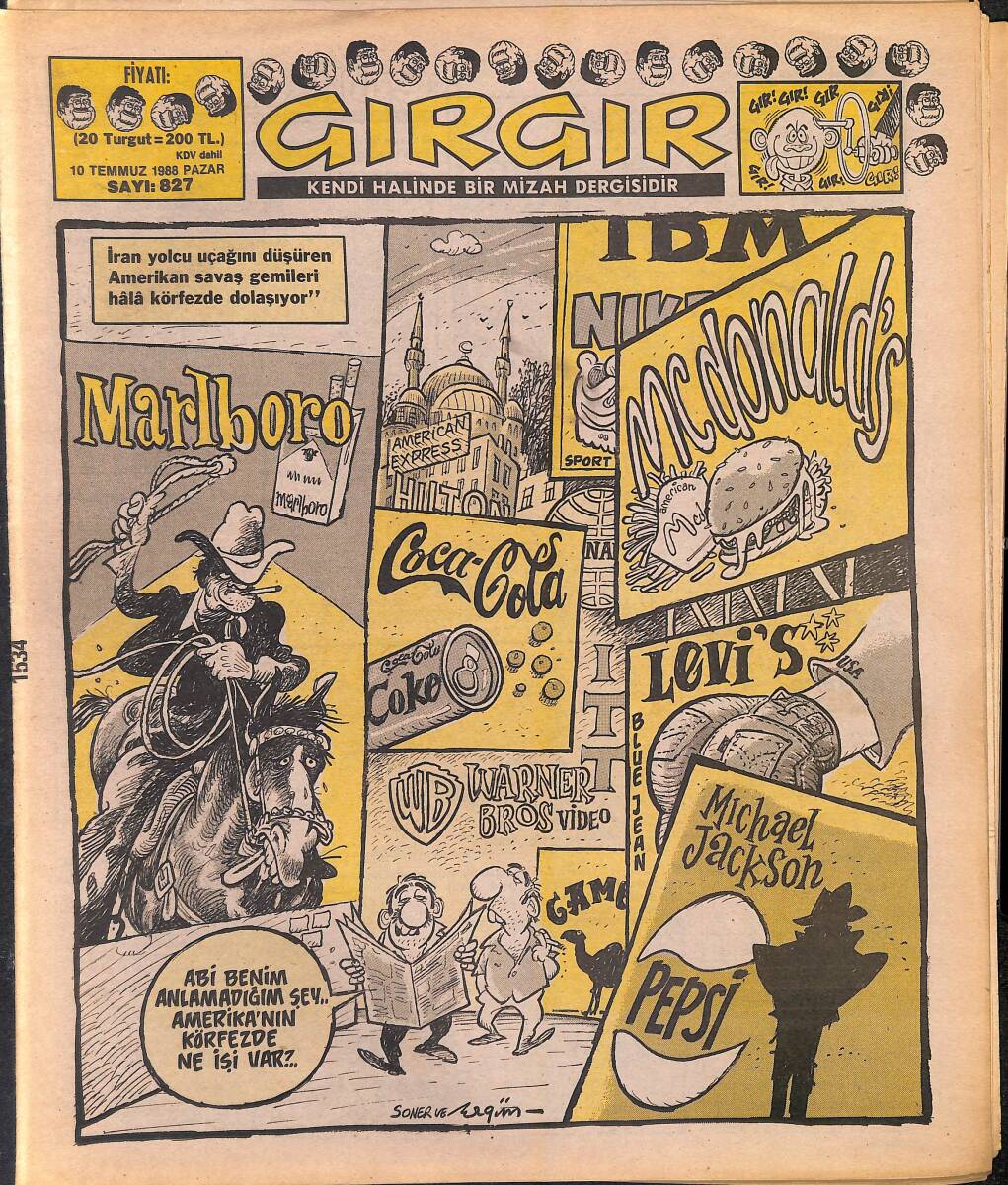 Gırgır Mizah Dergisi 10 Temmuz 1988 Sayı : 827 NDR96922 - 1