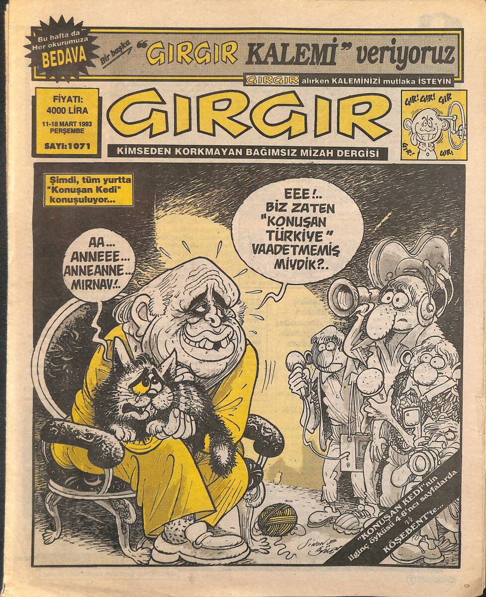 Gırgır Mizah Dergisi 11-18 Mart 1993 Sayı 1071 NDR94885 - 1