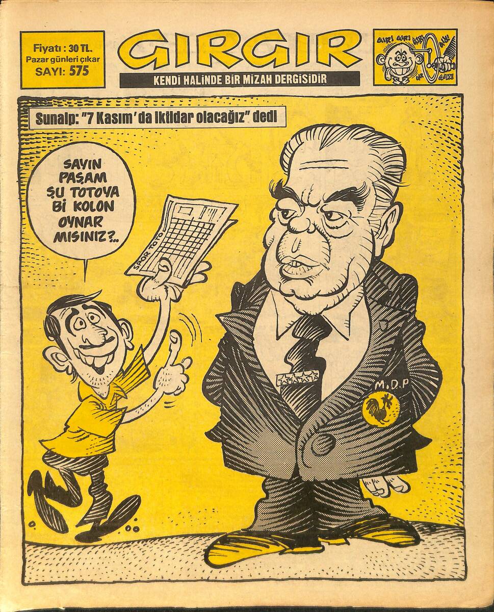 Gırgır Mizah Dergisi 11 Eylül 1983 Sayı : 575 NDR97258 - 1