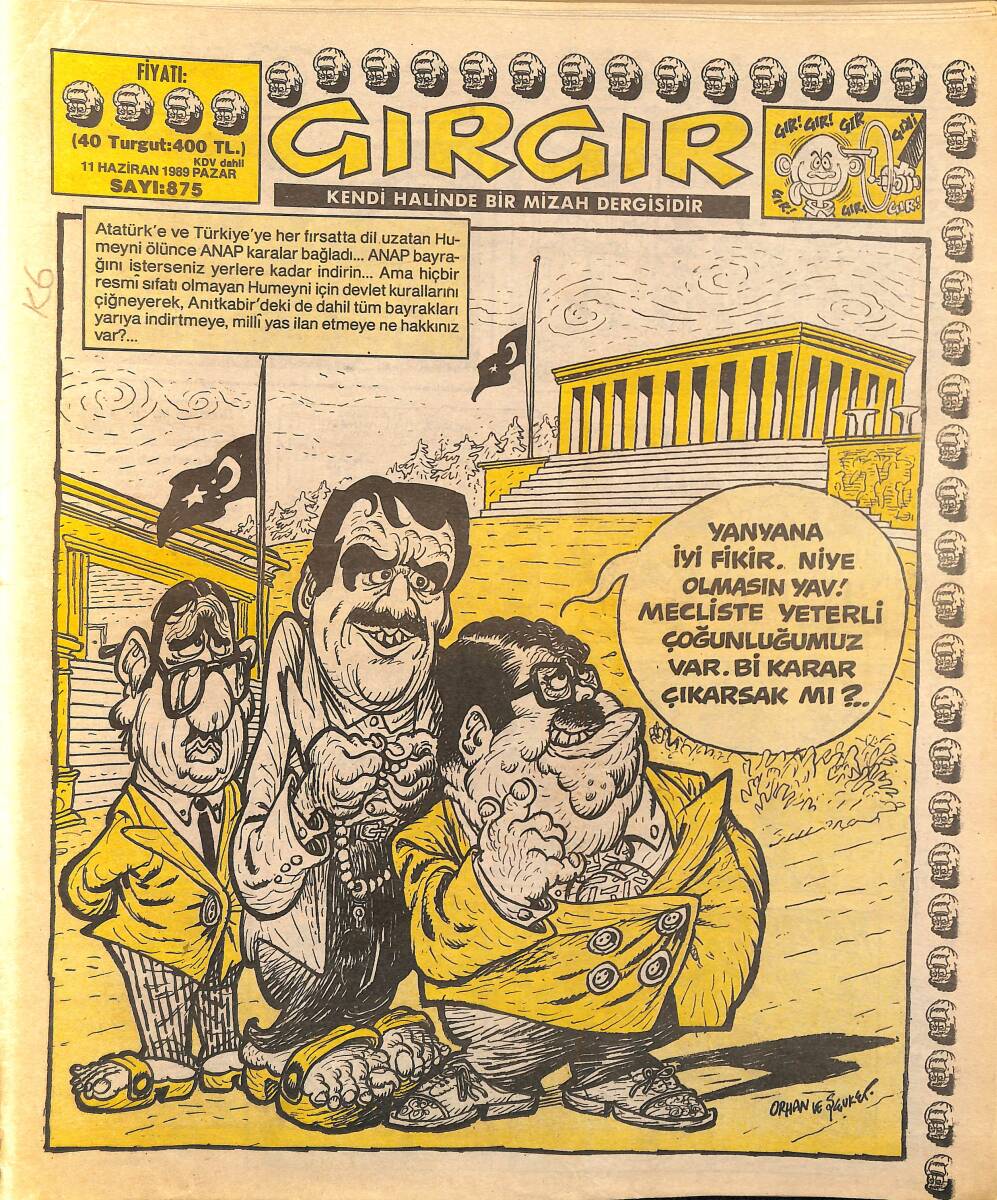 Gırgır Mizah Dergisi 11 Haziran 1989 Sayı : 875 NDR96382 - 1