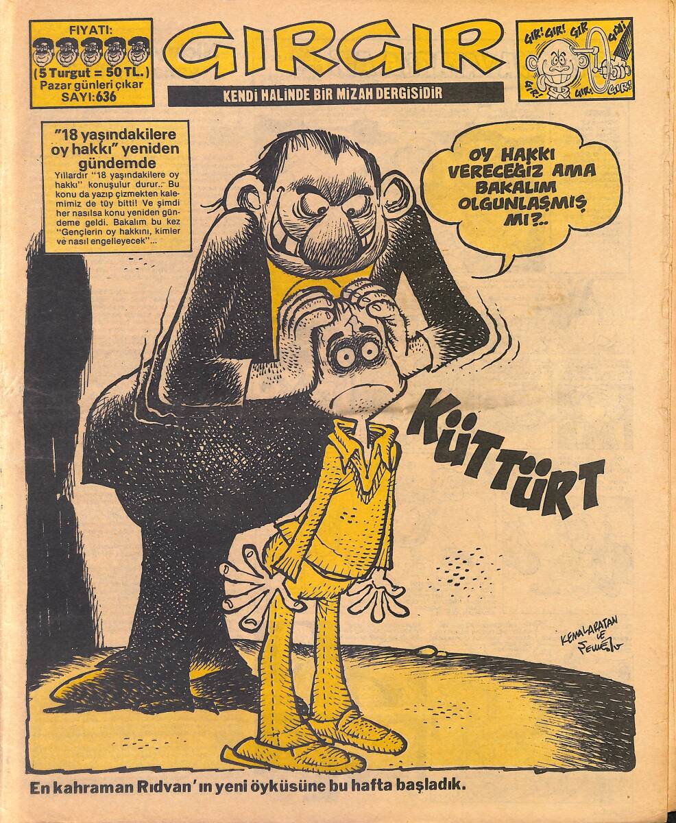 Gırgır Mizah Dergisi 11 Kasım 1984 Sayı : 636 NDR96957 - 1