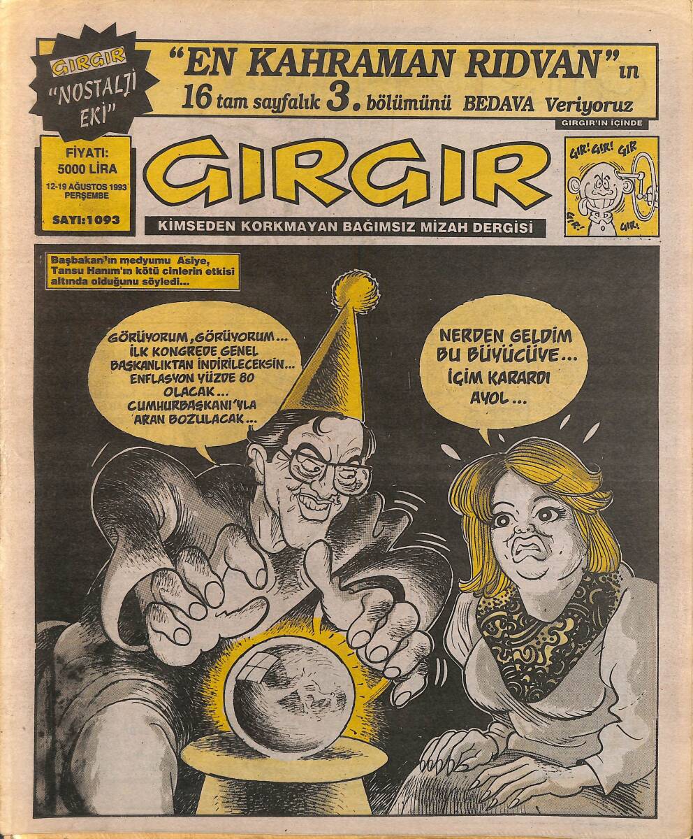 Gırgır Mizah Dergisi 12-19 Ağustos 1993 Sayı 1093 NDR94877 - 1