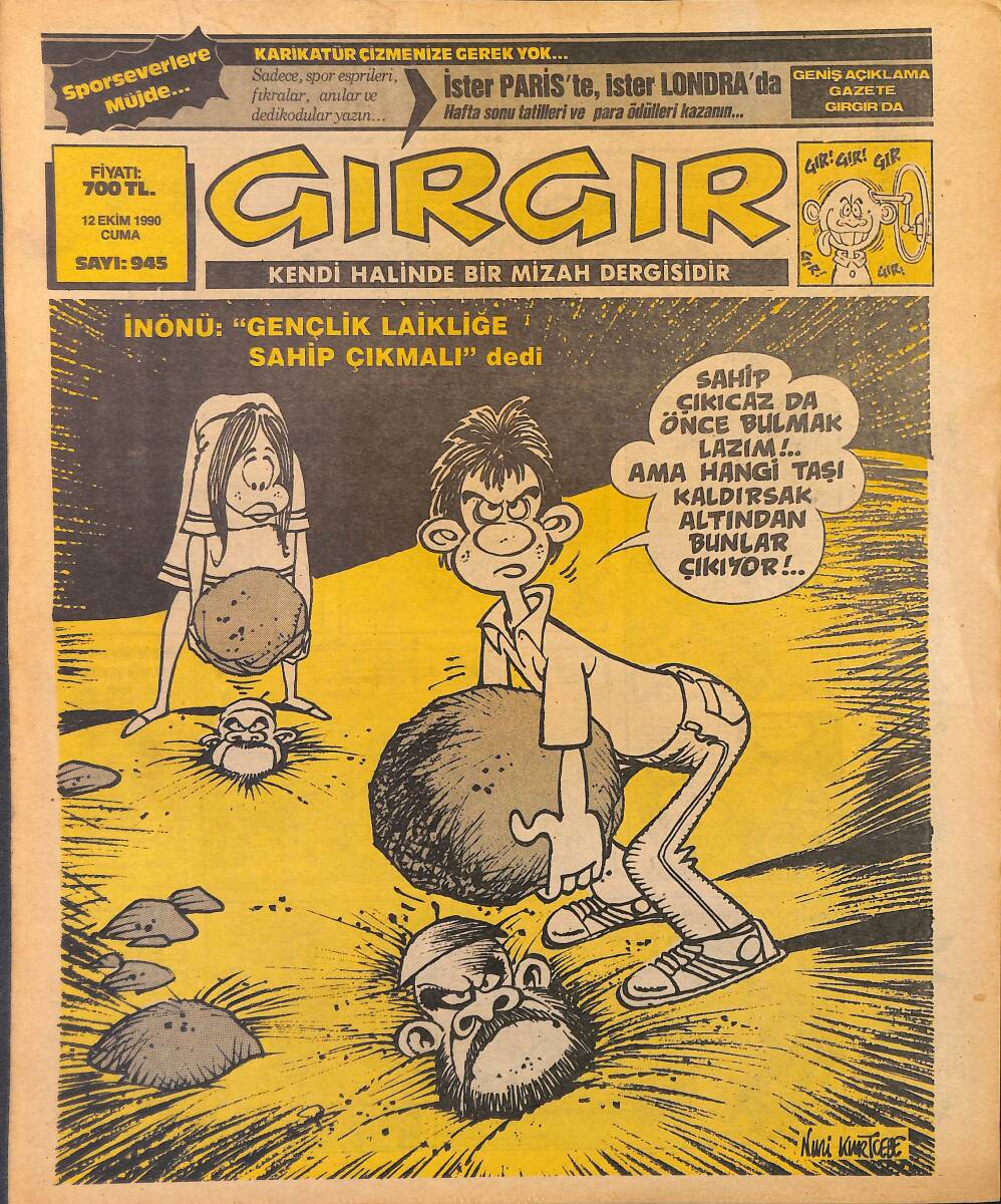 Gırgır Mizah Dergisi 12 Ekim 1990 Sayı: 945 NDR97840 - 1