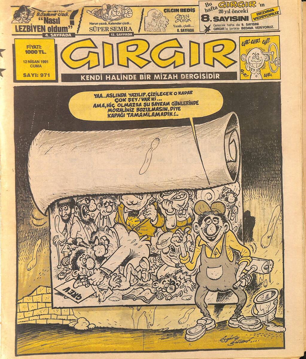 Gırgır Mizah Dergisi 12 Nisan 1991 Sayı: 971 NDR97923 - 1