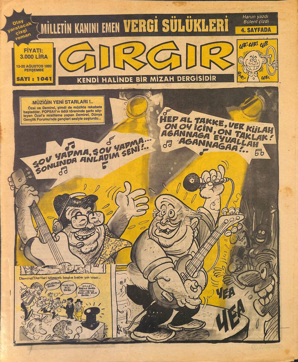Gırgır Mizah Dergisi 13 - 20 Ağustos 1992 Sayı : 1041 NDR97761 - 1