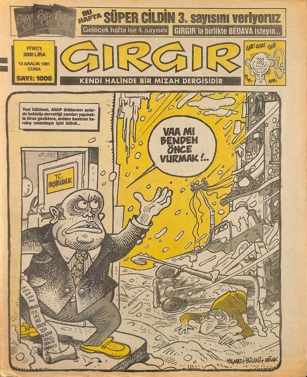 Gırgır Mizah Dergisi 13 Aralık 1991 Sayı: 1006 NDR97892 - 1