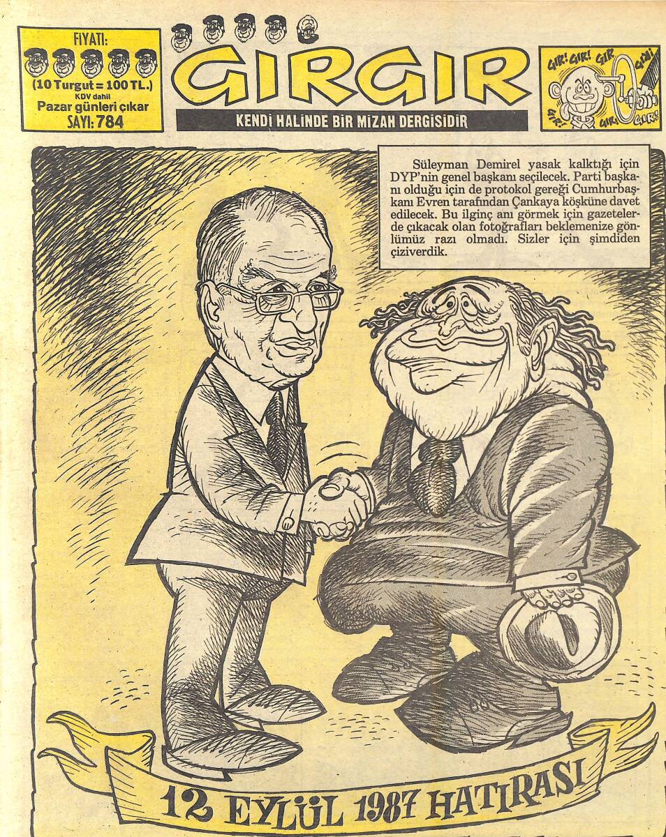 Gırgır Mizah Dergisi 13 Eylül 1987 Sayı : 784 NDR97022 - 1