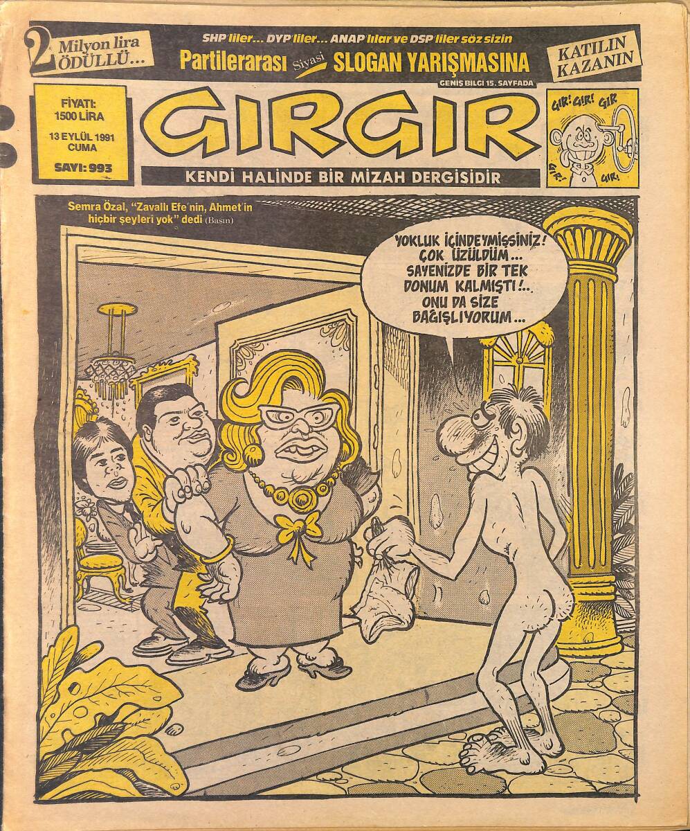Gırgır Mizah Dergisi 13 Eylül 1991 Sayı: 993 NDR97903 - 1