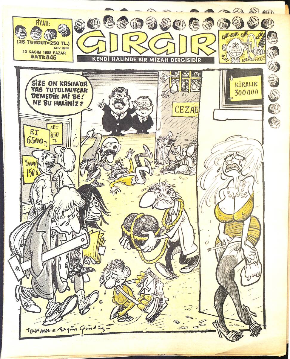 Gırgır Mizah Dergisi 13 Kasım 1988 Sayı : 845 NDR97041 - 1