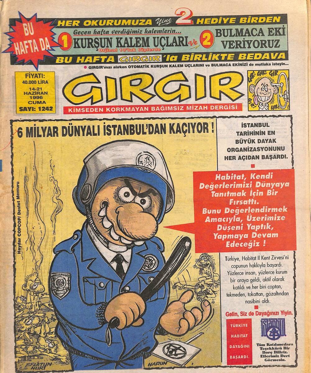 Gırgır Mizah Dergisi 14-21 Haziran 1996 Sayı 1242 NDR94923 - 1