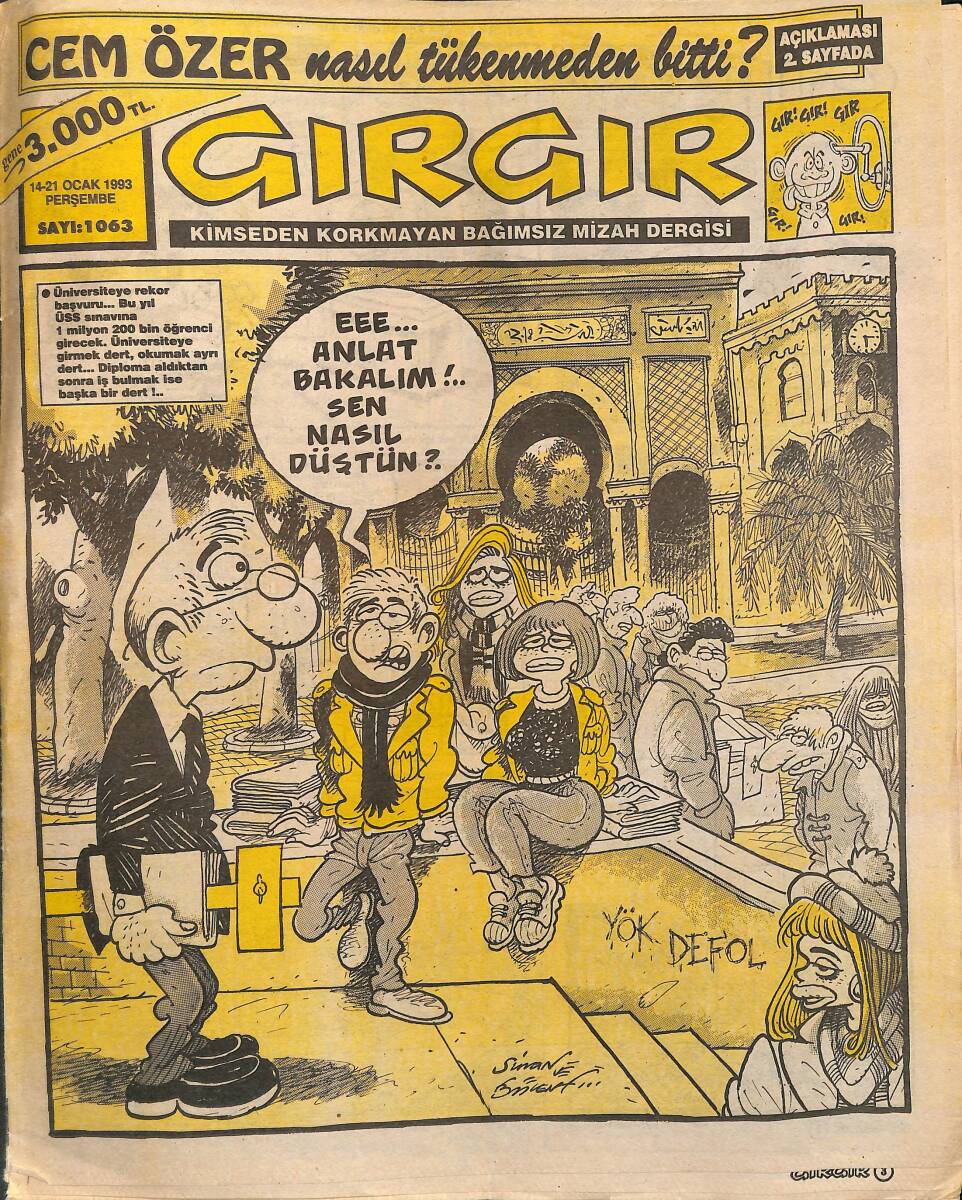 Gırgır Mizah Dergisi 14-21 Ocak 1993 Sayı 1063 NDR94880 - 1
