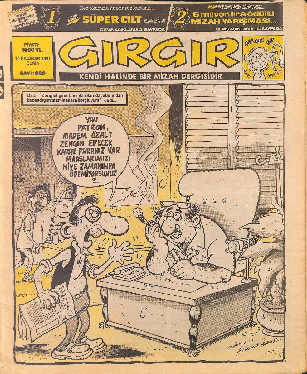 Gırgır Mizah Dergisi 14 Haziran 1991 Sayı: 980 NDR97916 - 1