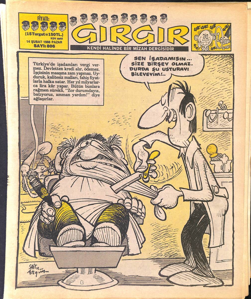 Gırgır Mizah Dergisi 14 Şubat 1988 Sayı : 806 NDR96943 - 1