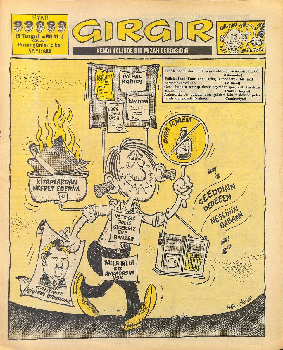 Gırgır Mizah Dergisi 15 Eylül 1985 Sayı: 680 NDR97777 - 1
