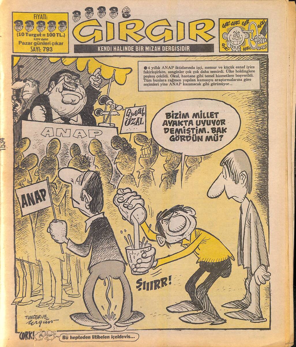 Gırgır Mizah Dergisi 15 Kasım 1987 Sayı : 793 NDR96988 - 1