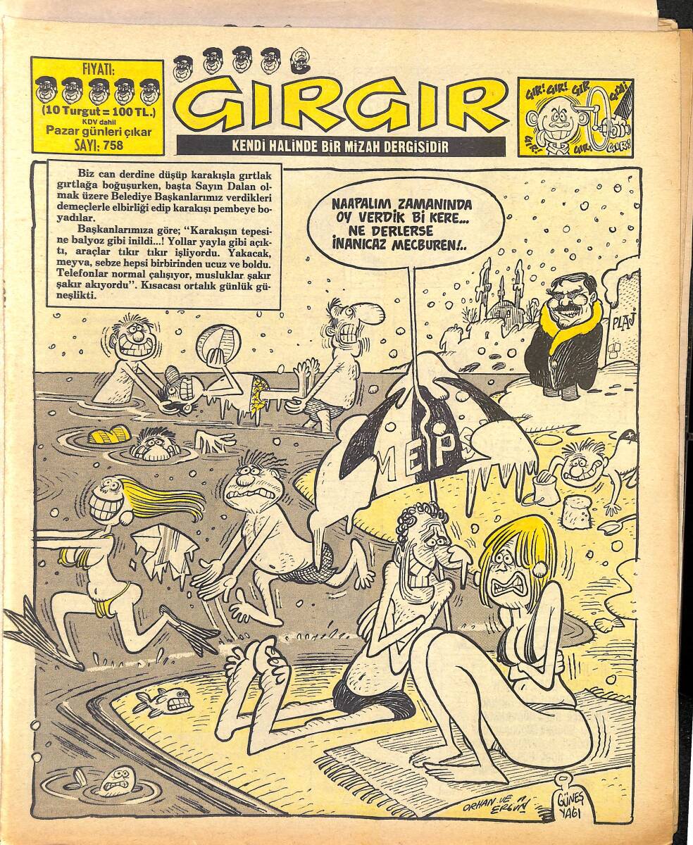 Gırgır Mizah Dergisi 15 Mart 1987 Sayı : 758 NDR96990 - 1