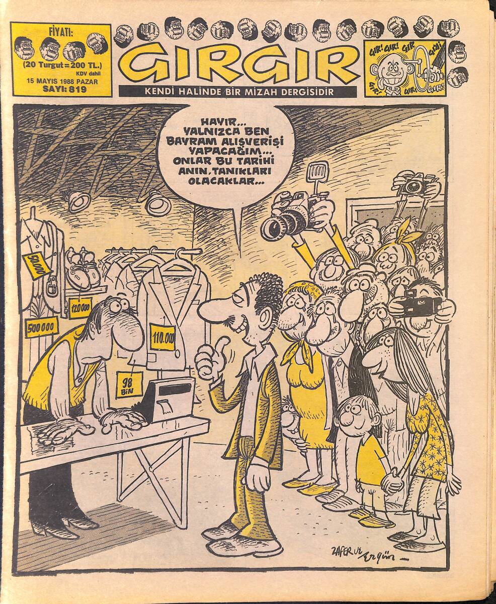 Gırgır Mizah Dergisi 15 Mayıs 1988 Sayı : 819 NDR96930 - 1