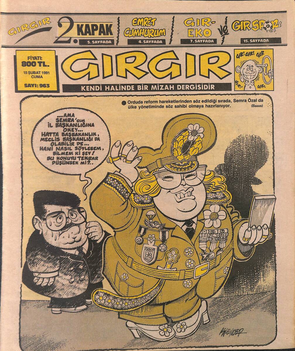 Gırgır Mizah Dergisi 15 Şubat 1991 Sayı: 963 NDR97826 - 1