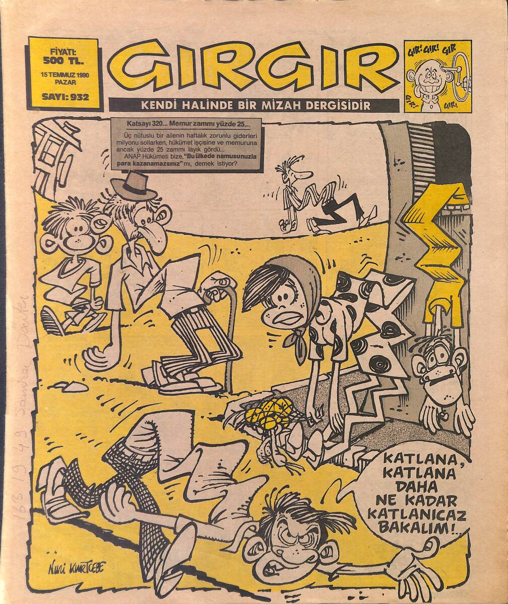 Gırgır Mizah Dergisi 15 Temmuz 1990 Sayı: 932 NDR97850 - 1