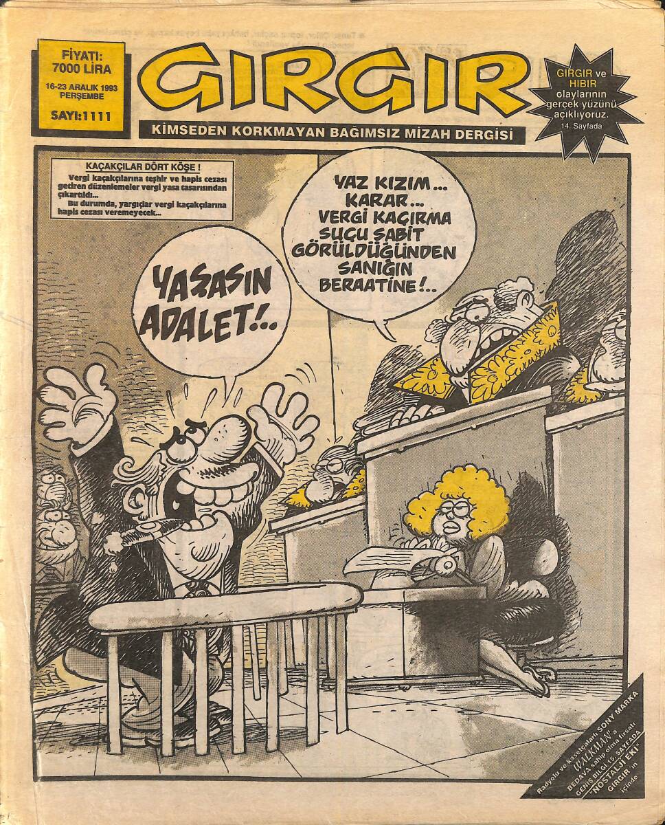 Gırgır Mizah Dergisi 16-23 Aralık 1993 Sayı 1111 NDR94873 - 1