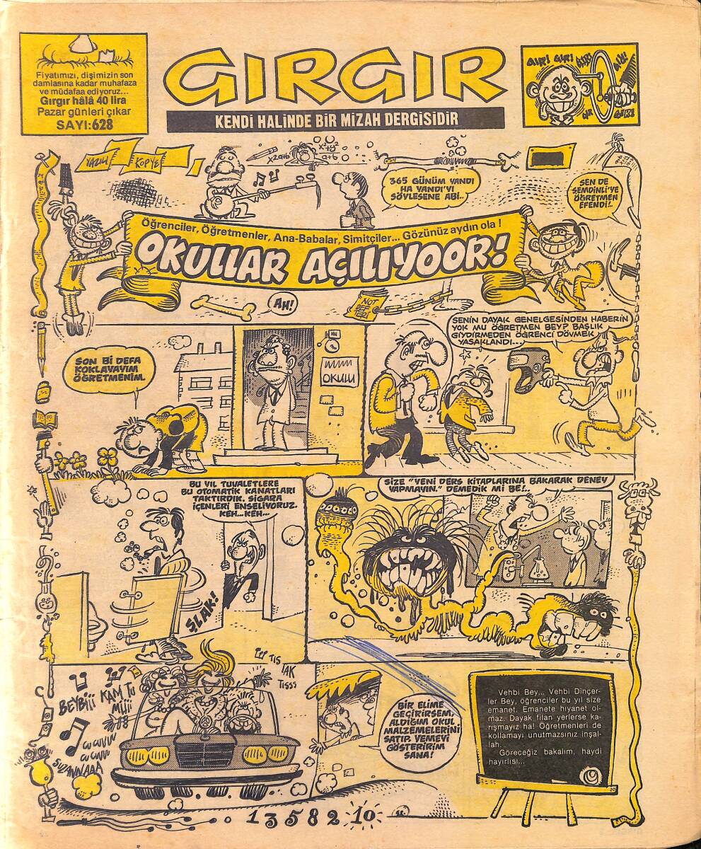 Gırgır Mizah Dergisi 16 Eylül 1984 Sayı : 628 NDR96963 - 1
