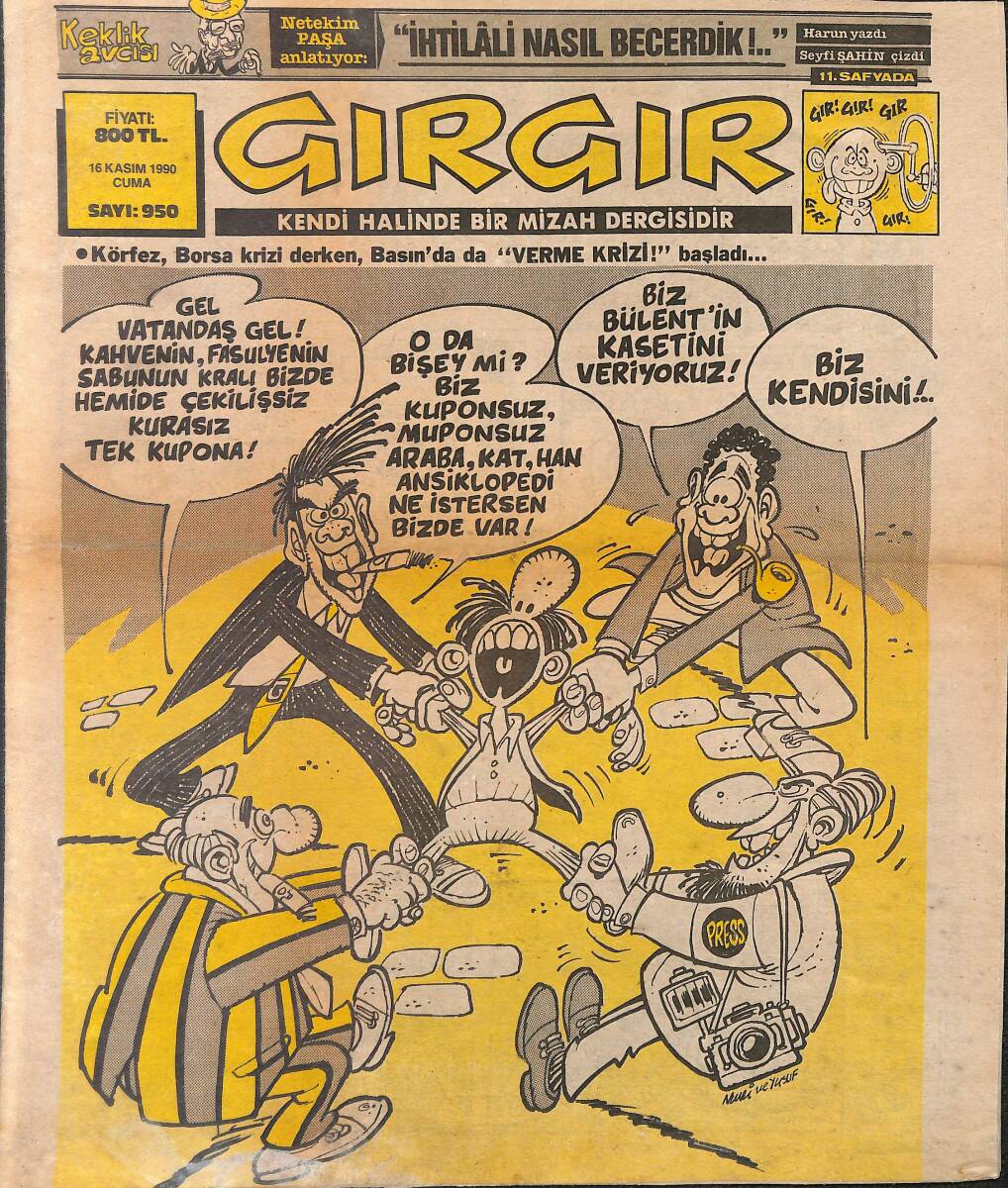 Gırgır Mizah Dergisi 16 Kasım 1990 Sayı: 950 NDR97836 - 1
