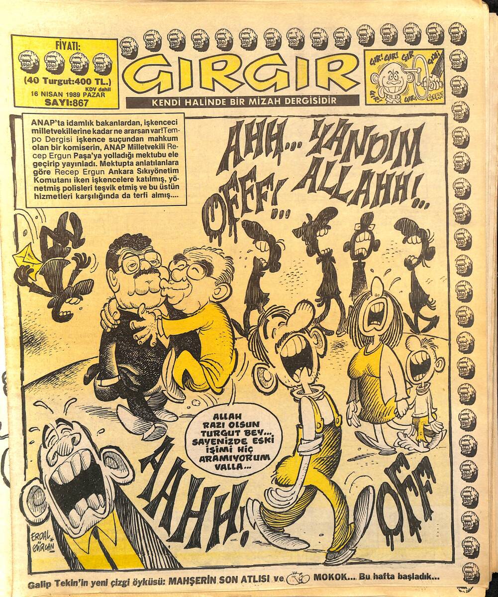 Gırgır Mizah Dergisi 16 Nisan 1989 Sayı : 867 NDR96390 - 1