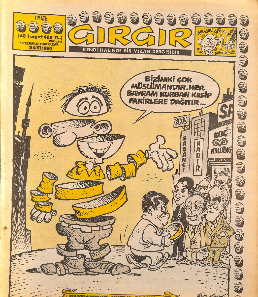 Gırgır Mizah Dergisi 16 Temmuz 1989 Sayı : 880 NDR96377 - 1