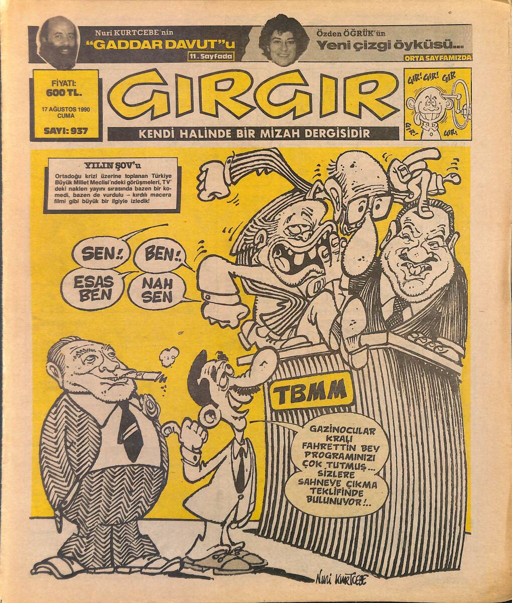 Gırgır Mizah Dergisi 17 Ağustos 1990 Sayı: 937 NDR97846 - 1