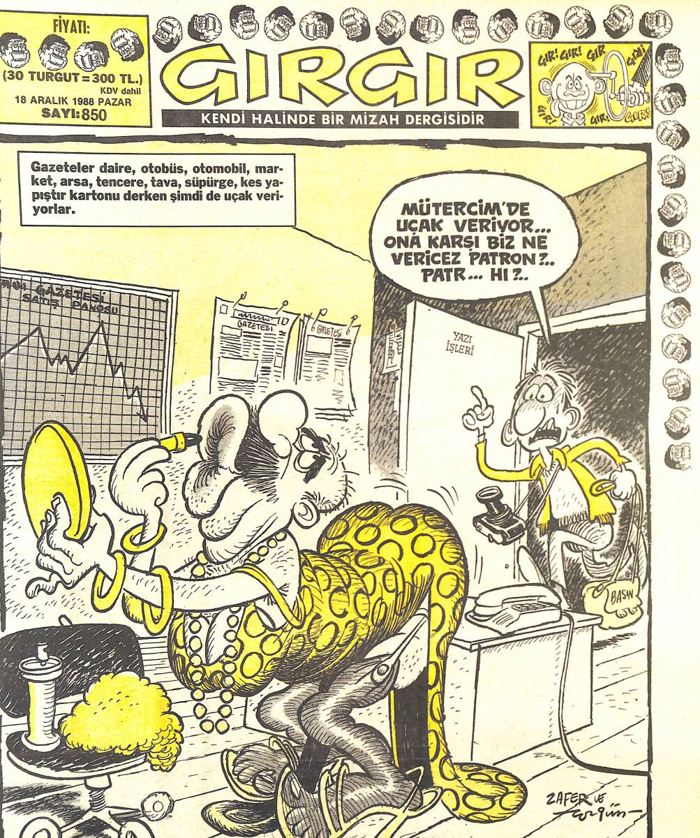 Gırgır Mizah Dergisi 18 Aralık 1988 Sayı : 850 NDR97036 - 1