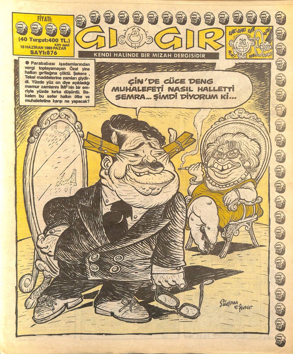 Gırgır Mizah Dergisi 18 Haziran 1989 Sayı : 876 NDR96381 - 1