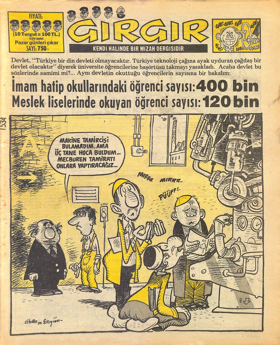 Gırgır Mizah Dergisi 18 Ocak 1987 Sayı : 750 NDR96998 - 1