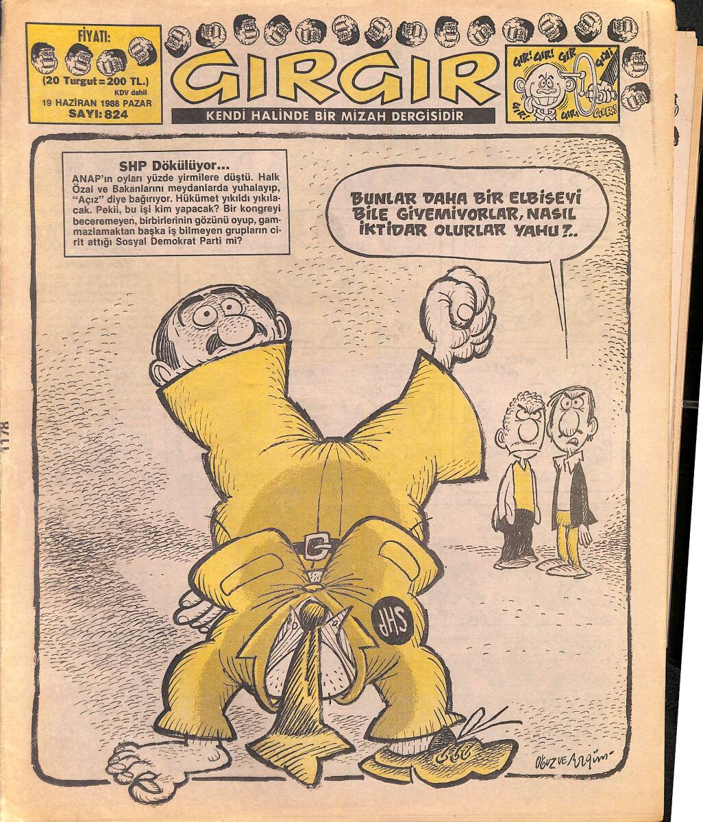 Gırgır Mizah Dergisi 19 Haziran 1988 Sayı : 824 NDR96925 - 1